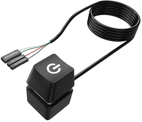 BESPORTBLE Câble D’Extension Bouton D’Alimentation PC 5 M Bouton D’Alimentation PC Compact en ABS et Caoutchouc Rallonge de Câble pour Ordinateur de Bureau pour Usage Domestique et