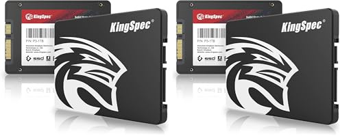 KingSpec 1TB 2.5 SATA SSD Festplatte Intern SATA 3 interne SSD 3D NAND Flash, kompatibel mit Desktop/Laptop (Packung mit 2)
