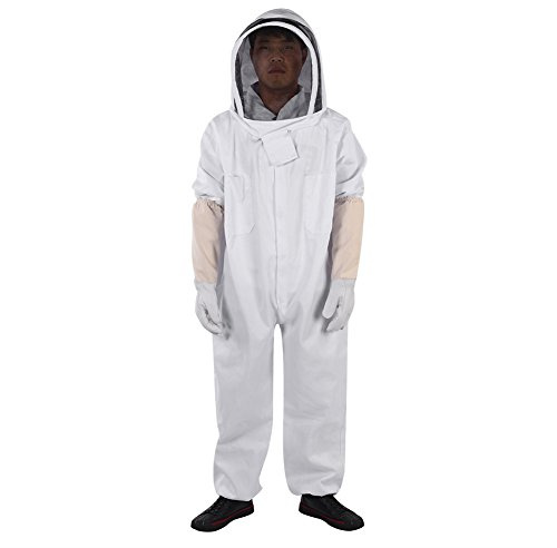 Yctze Professionella Biodlarhandskar，Bomullsbiodlarskyddsutrustning Jumpsuit för Vuxen Biodlingsdräkt，professionell Biodlingsdräkt，biodlarhandskar，skyddsutrustning för Biodling (L)