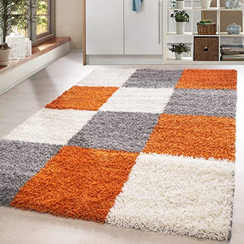 HomebyHome Shaggy Teppich Läufer Flur 60 x 110 cm - Shaggy Teppich Hochflor Terrakotta Extra Weich und Flauschig - Bettvorleger Teppiche für Schlafzimmer - Waschbarer Küchenläufer - Carpet, Halı