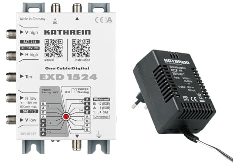 Kathrein EXD 1524 SAT Multischalter Kaskade Unicable Eingänge (Multischalter): 5 (4 SAT/1 terrestri