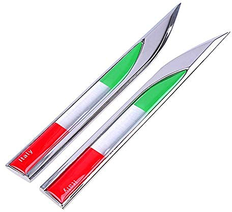 Tcare 1Pair Car 3D Italia Bandiera Italiana Emblem Badge Decalcomanie Adesivo