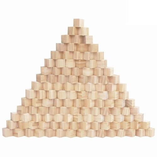 Kurtzy Kleine Holzwürfel Blanko von (120er Pack) 2x2x2 cm Würfel Holz - Naturbelassene Kiefer Blanko Holzwürfel - Spielsteine und Würfel zum Basteln, DIY Stempel, Puzzle & Nummern-Holzklötze Bausteine