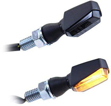 LED Blinker Vision schwarz getönt Motorrad kompatibel mit Harley Old School Chopper Cafe Racer Bobber Custom Umbau