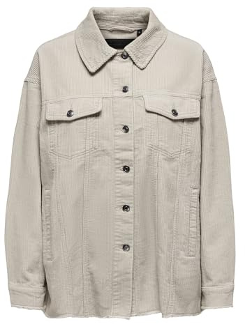 ONLY Dam lång skjortjacka ONLBITTEN lång skjortjacka, Silverfoder, L