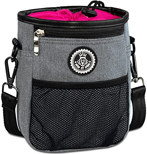 HUND IST KÖNIG Premium Leckerlibeutel für Hunde - der Alleskönner - Robuster Futterbeutel Hunde mit viel Stauraum für das Gassigehen & Hundetraining - mit Kotbeutelspender & Trainings-Ebook