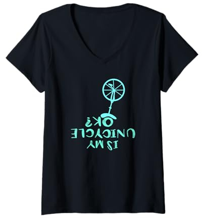 Damen Ist mein Einrad Ok | Niedlicher Einradfahrer Lustiges Geschenk T-Shirt mit V-Ausschnitt