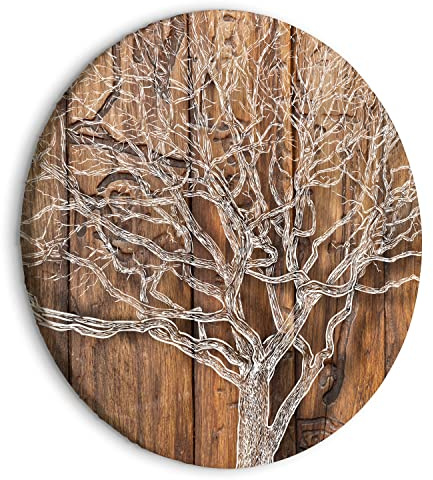 B&D XXL - Leinwandbild Holzoptik Bretter Abstrakt, 60x60 cm, 1-teilig | Hochwertige Leinwand, sofort aufhängbar, ideal fürs Wohn- oder Schlafzimmer, wasserfest und lichtecht, langlebig, stilvoll