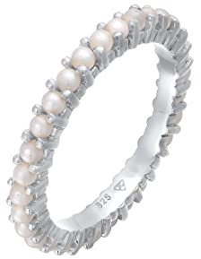 Elli Ring Damen Band Memoire Glasperlen in 925 Sterling Silber