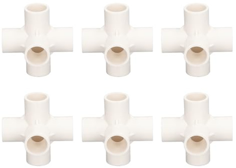 10 Uds Conector de Tubería de 5 Vías, Conector de Tubería de PVC Accesorio de Tubería de 5 Vías Accesorio de Tubería de Codo de PVC de 25mm para Tienda de Invernadero de Muebles
