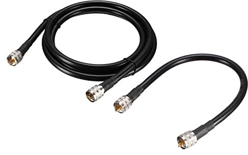 QUARKZMAN RG213 RF Coassiale Cavo 1Ft, 6Ft 50 Ohm per Radio Broadcast con UHF Maschio PL-259 1 Set