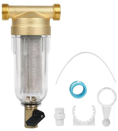 Filtro Fine Risciacquabile, Prefiltro, Acqua Filtrante Acqua di Rubinetto, Filtro Sedimenti Prefiltro, Filtro Acqua Sedimenti Spin Down, per Filtro Sedimenti Tubo Acqua Pozzo (1/2)