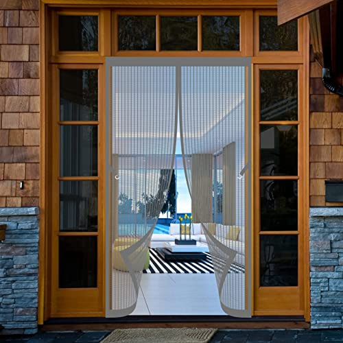 Tenda Zanzariera Magnetica 80 x 240 cm Porte Anti Zanzare Calamite Apertura e Chiusura Silenziosa Tende Zanzariere per Porta Ingresso Cortile porte scorrevoli, Grigio
