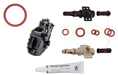BremerLuft 7 x O-ring 6 g silikonfett typ 2, tätning underhållssats för stödventil brygggrupp utloppsventil lämplig för Phillips Saeco Spidem Gaggia