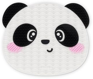 Legami - Tapis nettoyant pinceaux de maquillage - Brush it Off! - Pad pour nettoyer la brosse de maquillage, tampon en silicone pour cosmétiques avec ventouse, thème Panda