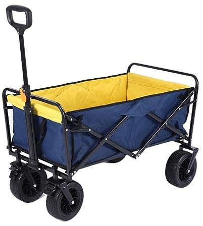 Bollerwagen Faltbar Zusammenklappbarer Mehrzweck-Wagen, Strand-Klappwagen Mit Großer Kapazität Und Großen Rädern, Camping Im Freien Gartenwagen (Color : A)