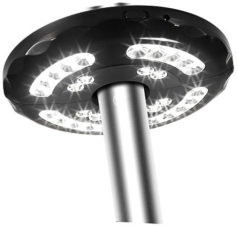 Mikikit portable light zeltbeleuchtung batterylamp campung zubehör garten leuchten Regenschirm Licht Notlicht Campinglampe LED-Schirmlicht Zeltlampe Schwarz Zelt Regenschirm 8 geführt