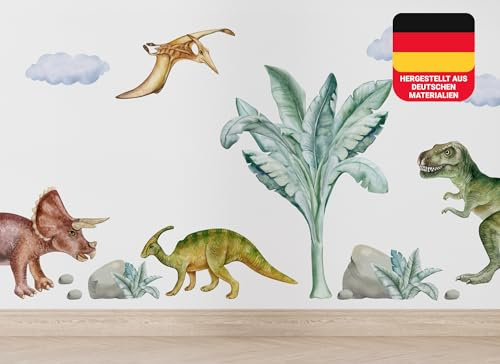 Osomhome Dino Wandtattoo Dinosaurier (200x170cm) | Wandtattoo Kinderzimmer Mädchen & Junge | Wandsticker Dinosaurier | Dino Deco Kinderzimmer Babyzimmer | Wandsticker & Wanddeko | Wall Stickers os3301