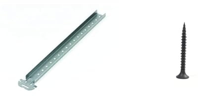 PLACO® - Lot 100 pièces Suspentes Maxi 300 Stil F 530 Placoplatre – 30 x 4,3cm – H85400000 & PLACO® - Lot 1500 pièces Vis auto perceuses 35mm Placoplatre – E02140100, Gris