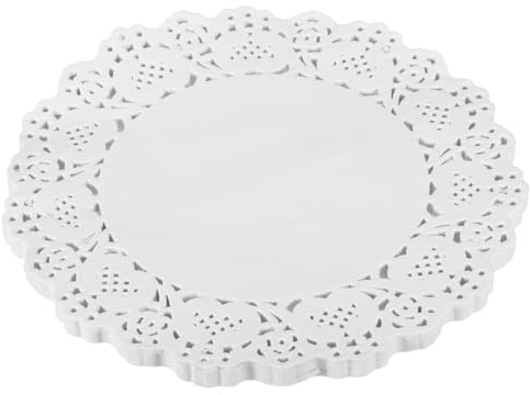 QUARKZMAN 100Pcs Weiße Spitzendeckchen Aus Papier 8,5 Zoll Runde Papierdeckchen Tischset Für Hochzeit Geburtstag Dekoration