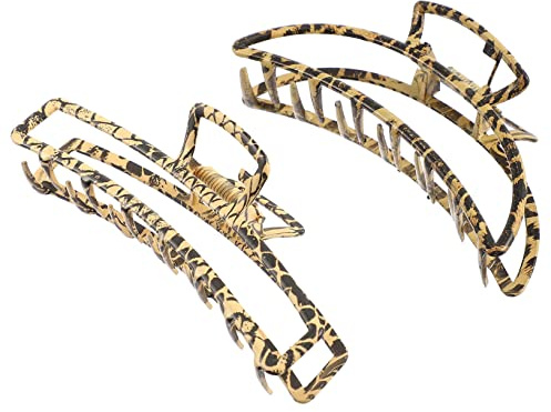 WOONEKY Lot de 2 Pinces à Cheveux en Métal Motif Félin, Clips Résistants et Élégants pour Femmes, pour Soirée ou Travail