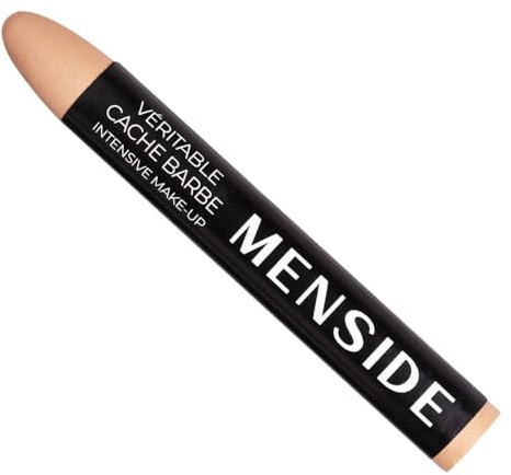 Menside - Véritable Cache Barbe - Stick Make-Up Fond de Teint Professionnel pour Homme - Haut Pouvoir Couvrant - Camoufle Imperfections et Ombre de Barbe Naissante - Fabriqué en France