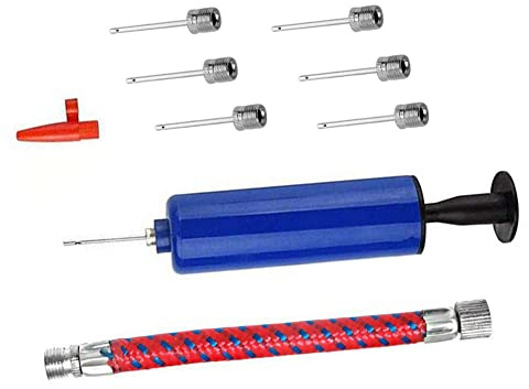 Teksome Ballpumpe | 15,2 cm Ballpumpe mit 7 Nadeln, 1 Düse, 1 Schlauch, 15,2 cm genaue Ballpumpe, Basketball, Fußball, Ballon