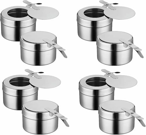 FLTRGO Support de Combustible à réchaud en Acier Inoxydable avec Couvercle Chafer Canned Heat Fuel Box, pour buffets Barbecue Parties Chafing Dish Buffet~/