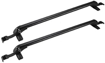 CROWNSHOP 2Pcs Lockable Car Roof Bars - 105CM Aluminum Rack for Cars with Raised Running Rails - Anti-Theft Luggage Carrier with 2 Keys - Transport Rack Roof Bars
