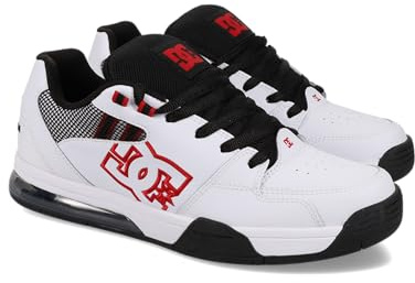 DC Shoes Herren Versatile Sneaker, Weiß/Schwarz/Rot, 43 EU