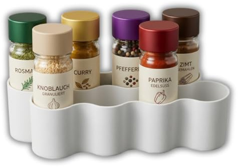 Naturalspring® Gewürz Organizer Camper, 8 Stück Gewürzregal, Küchen Organizer für Gewürzgläser Gewürzständer Camping
