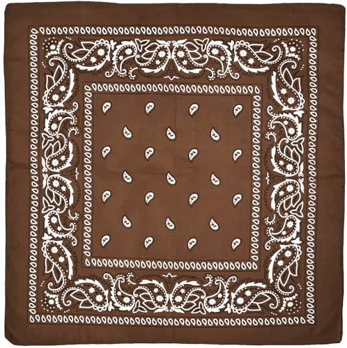 vaolmlop Bandana,Set Bandane Fazzoletti Testa,Bandane Per Donna Uomo Bambini Fazzoletto Da Collo Bandana Motivo Paisley Copricapo Sciarpa Per Capelli Collo Polso Testa Cravatta,Marrone