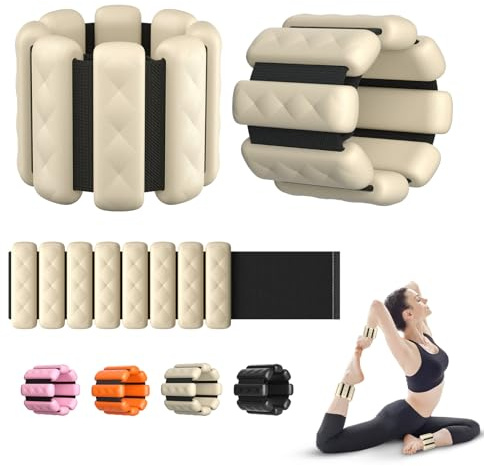 Adjustable Wrist & Ankle Weights for Men Women, Wearable Silicone Bracelet Arm & Leg Weights Set of 2(0.45kg Each), Workout Resistance Weights for Exercise,Jogging,Yoga,Gym,Strength Training