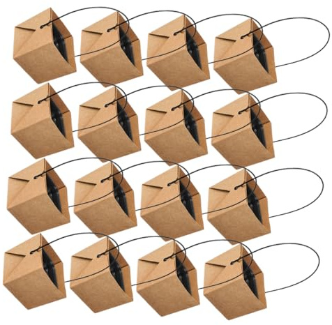 Yardwe 16juegos Mini Macetas Cuadradas para Suculentas Envoltorios De Papel Kraft Macetas Pequeñas para Suculentas para De Boda y Jardinería