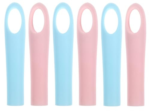 Gatuida 6pcs Broom Handle Replacement Caps Mop Handle Grips Anti-Slip Plastic End Covers with Hanging Hole for Dustpan Poles Reaching Rod 16mm
