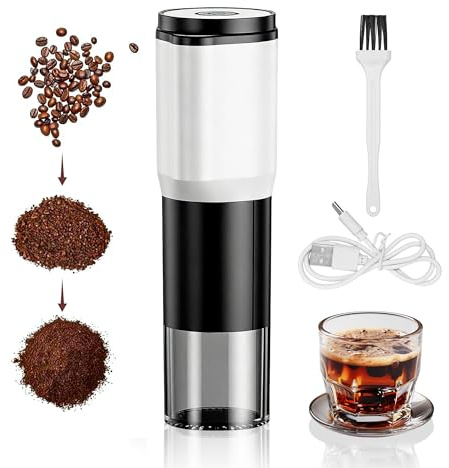 Electric Coffee Grinder with Adjustable Grind – Fully Dismantlable & Washable (Motor Excluded), USB-C Charging, Compact for Home, Office, Travel, Camping & Students