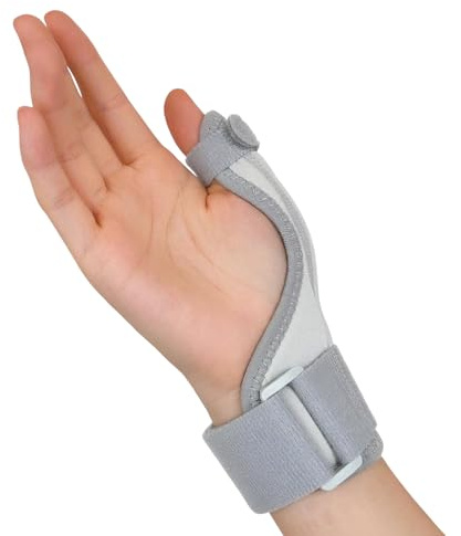 Thumb Support for Arthritis Right Left Hand Breathable Thumb Brace Wrist Supports Adjustable Thumb Spica Splint Ergonomical Trigger Thumb Splint for Tendonitis Carpal Tunnel Relief Sprains (Grey)