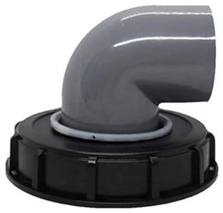 Cubierta de plástico de Barril de tonelada, 163mm, 90 Grados, Tapa de Tanque IBC de Agua de Lluvia, Accesorios de Tapa de Filtro, Cubierta de plástico de Barril de tonelada Negra