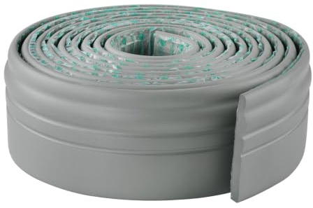 3 Meters Foam Baseboard Skirting Border,Self Adhesive Wall Borders,Wall Trim Line 3D,Peel and Stick Molding,Wallpaper Border,Caulk Strip Stickers for Countertops,Tile Waistline Trims(Grey,9.3CM)