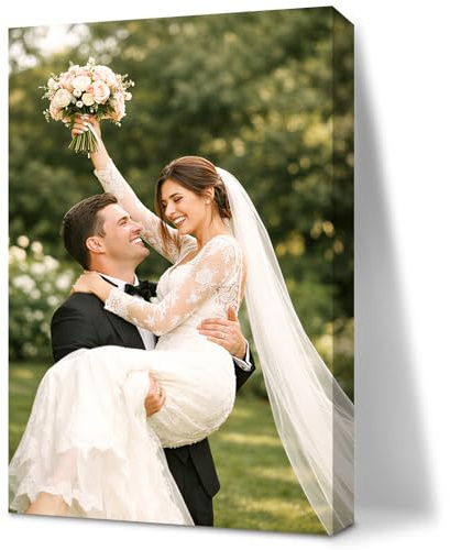 Stampe su tela personalizzate 20 x 20 cm, foto su tela personalizzate con kit cornice da assemblare, regalo di compleanno per donne, foto personalizzate per familiari, amici, amanti, animali domestici
