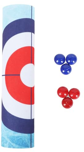Generic Portable Tabletop Curling Game Compact Design for Family Fun Indoor Outdoor Play 6 Stones