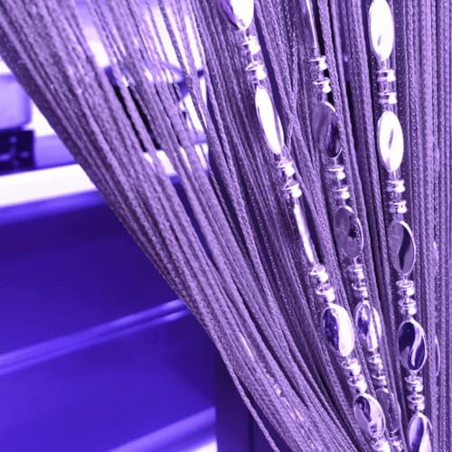 ave split 100cmX200cm Decorative Door String Curtain Beads Wall Panel Fringe Window Room Divider Blind for Wedding Coffee House Restaurant Parts Door Divider Beads Tassel Screen Decoration (purple25)