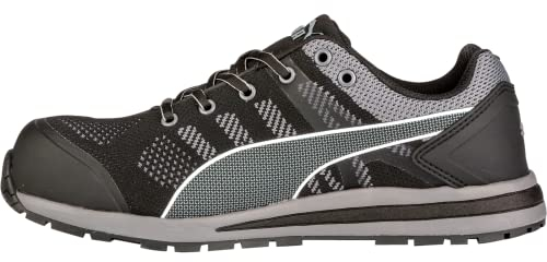 PUMA SAFETY Unisex Elevate Knit Black Low 643160-42 ESD Sicherheitsschuh S1P Groeße: 42 Schwarz, Grau 1 Pa, EU
