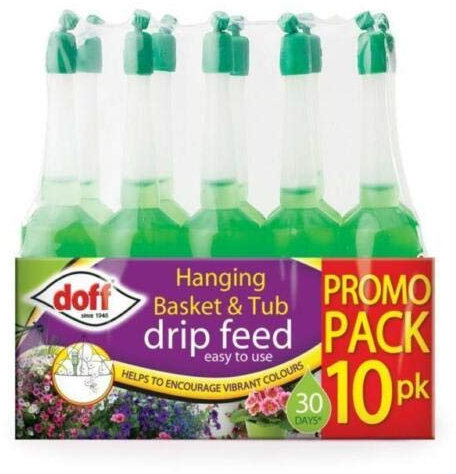 New Pack 10 Doff Tub & Hanging Basket Drip Feeders