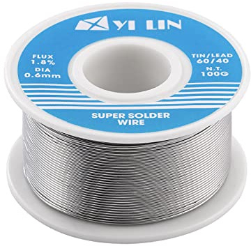 YI LIN 60/40 Solder 100g Tin Lead Rosin Core Solder Wire For Electrical Soldering (0.6mm/100g)