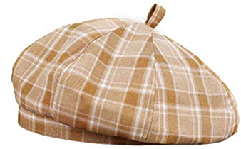 MAOZIm Baskenmütze im Retro-Stil, kariert, für Frühling und Sommer, Bonbonfarben, Kürbismütze