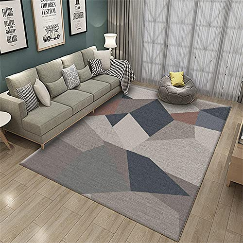 DJHWWD Schallschutz Teppich Vorraum Wohnzimmer Schlafzimmer Geometrisches Rechteck Moderner Anpassbarer Kinderteppich Deko Outdoor Terrasse 140X200CM