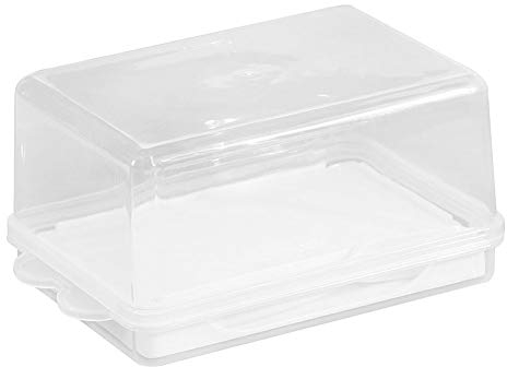 Mantequillera de plástico con tapa y cuchara, sin BPA, con asa, gran capacidad, fácil de cortar para queso (#1)