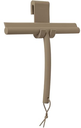 blomus duschskrapa -VIPO- Duschskrapa med hållare 24 cm bred Silikonskrapa för dusch, badrum Fönsterskrapa Fönsterskrapa (Tan)