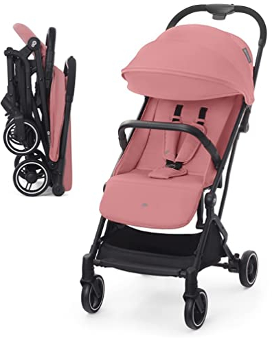 Kinderkraft INDY2 Passeggino leggero pieghevole da Viaggio, Compatto, Cappottina impermeabile filtro UPF 50+, Maneggevole, Posizione Nanna, Facile da trasportare, Rosa